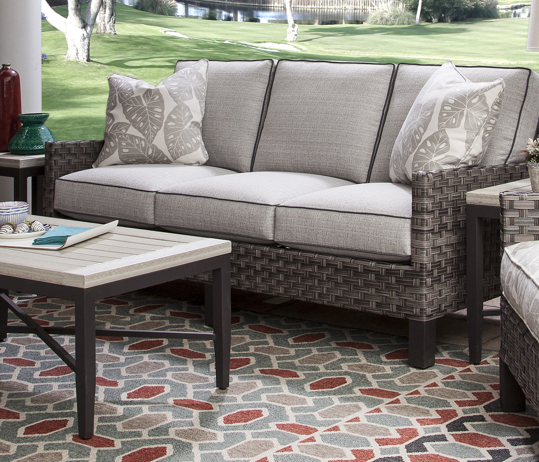 Luciano Patio Sofa With Sunbrella Cushions for size 1879 X 1613