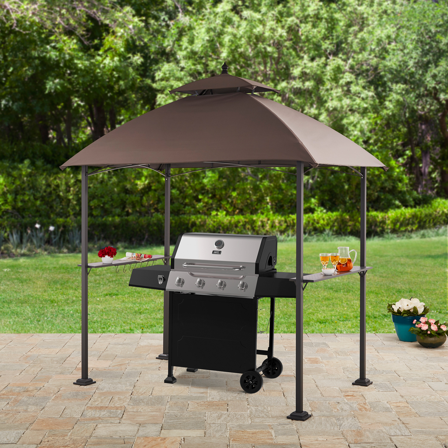 Mainstays Ledger 5 X 8 Outdoor Canopy Top Grill Gazebo Walmart in size 1500 X 1500