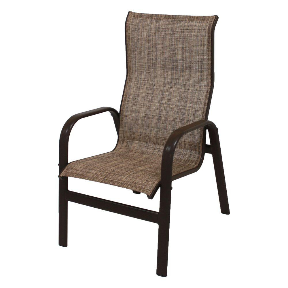 Marco Island Dark Cafe Brown Commercial Grade Aluminum Sling Outdoor Dining Chair In Chesterfield 2 Pack pertaining to measurements 1000 X 1000