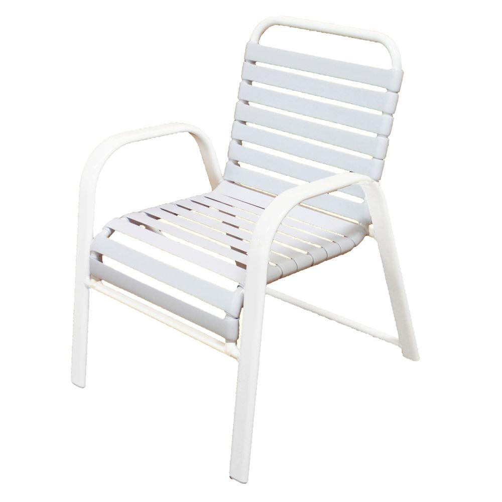 Marco Island White Commercial Grade Aluminum Patio Dining Chair With White Vinyl Straps 2 Pack pertaining to sizing 1000 X 1000