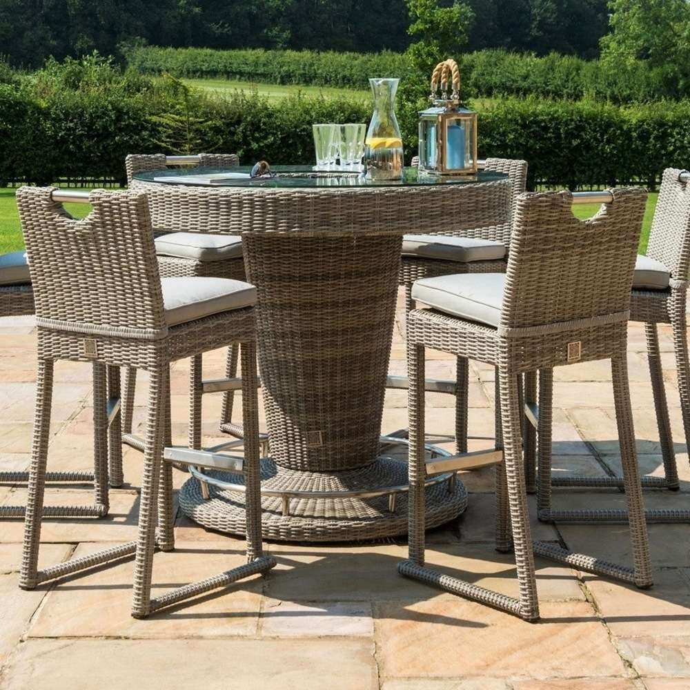 Maze Rattan Outdoor Oxford Lazy Susan 6 Seat Bar Set in measurements 1000 X 1000