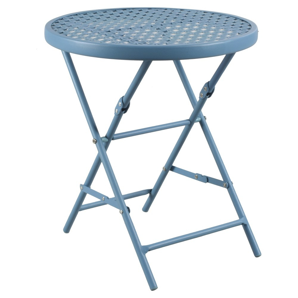 Metal Punch Folding Patio Accent Table Blue Threshold throughout measurements 1000 X 1000