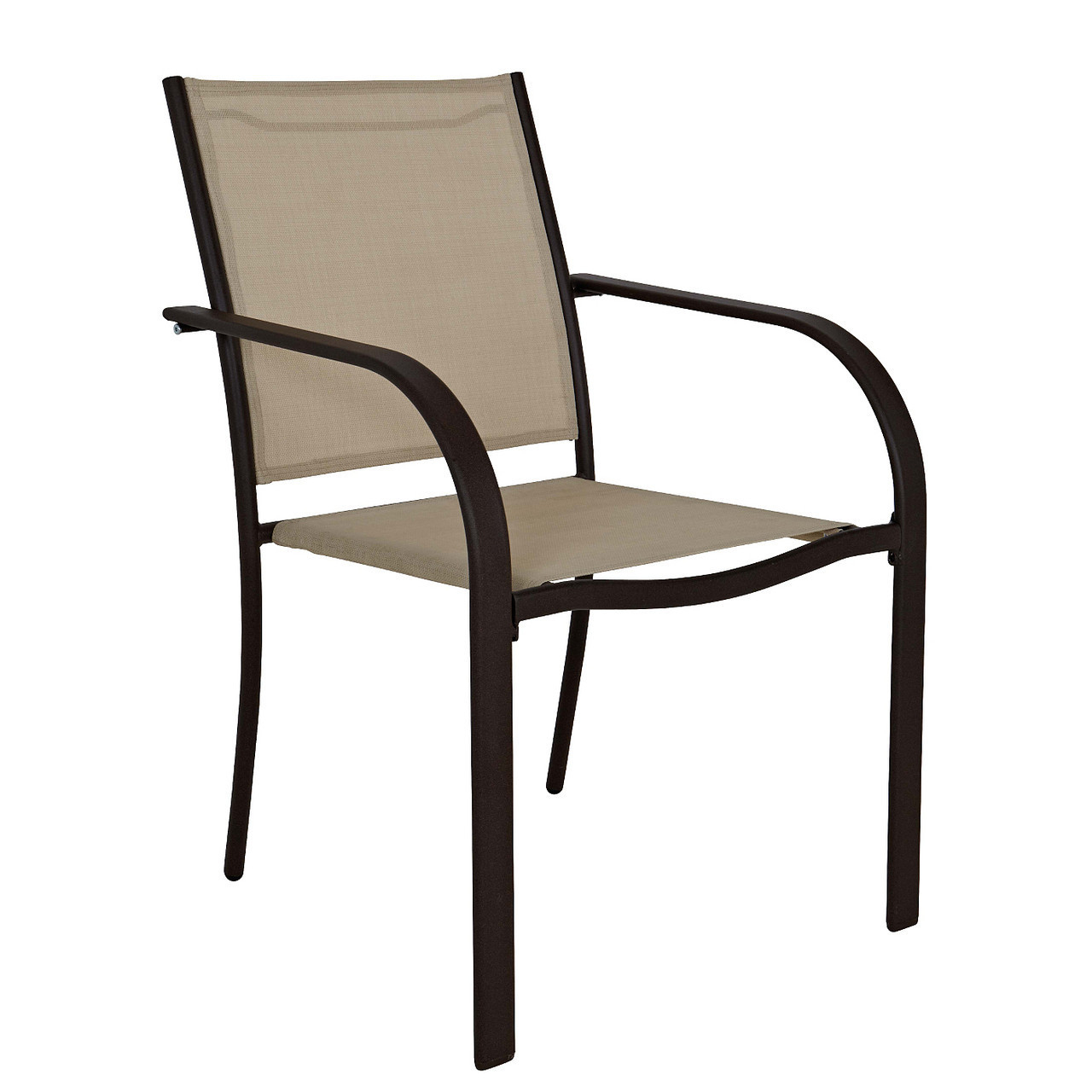 Miami Stacking Brown And Linen Patio Chairs Pack Of 2 with regard to proportions 1280 X 1280