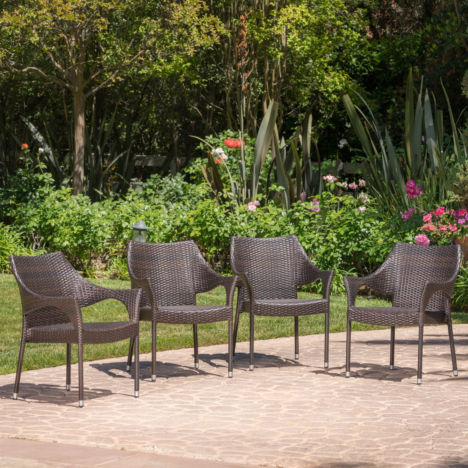 Mirage Outdoor Wicker Stacking Dining Chair Set Of 4 throughout proportions 1600 X 1600