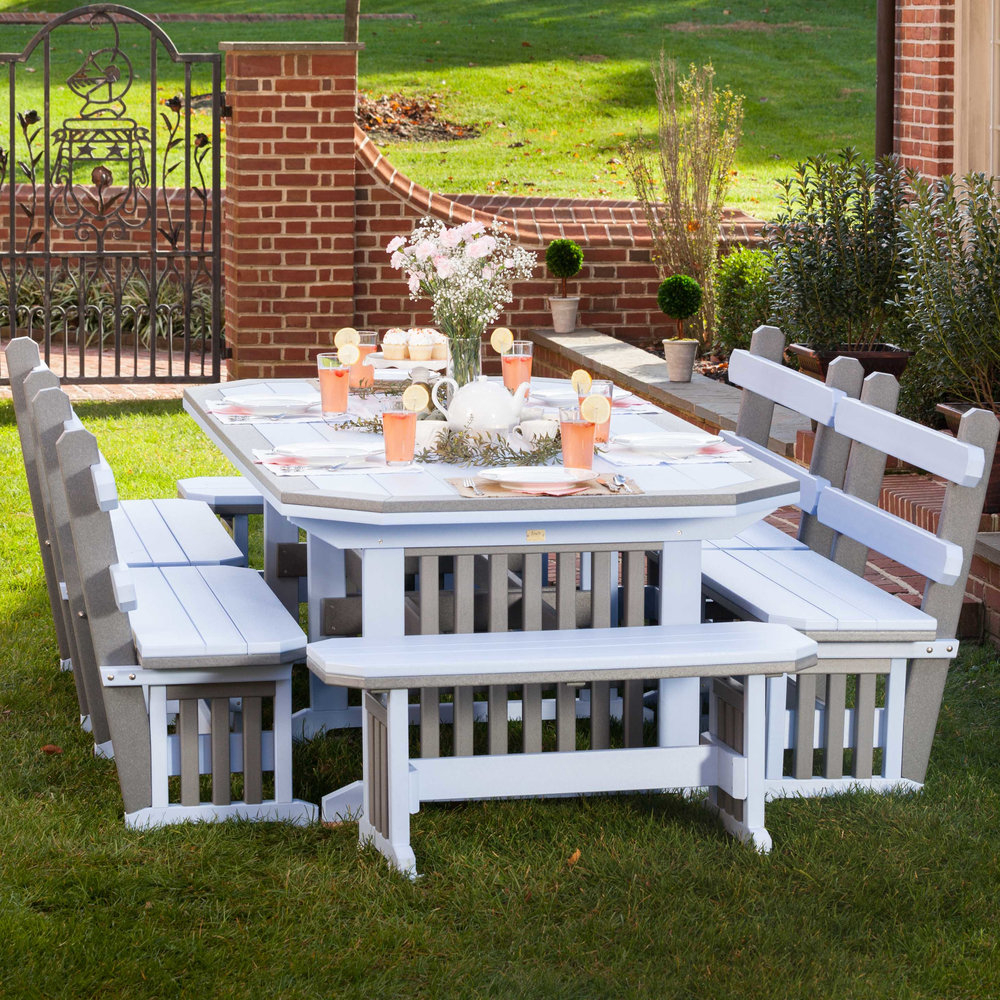 Mission Deluxe Amish Outdoor Dining Set throughout measurements 1000 X 1000