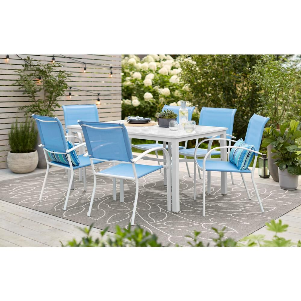 Mix And Match White Stackable Sling Outdoor Dining Chair In inside proportions 1000 X 1000