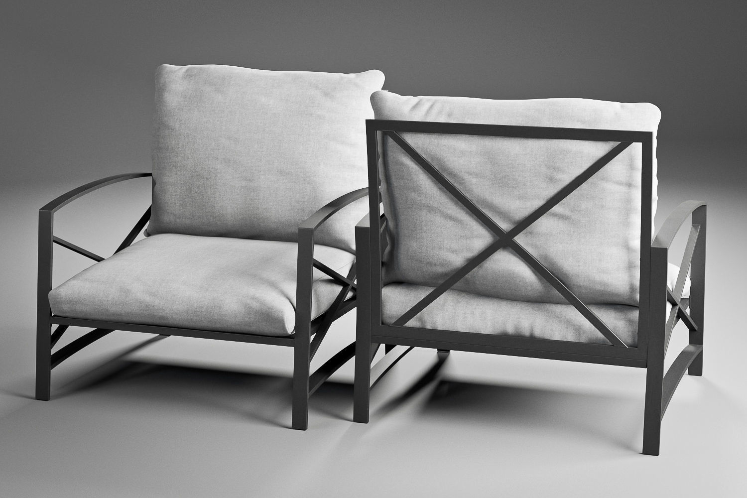 Modern Rustic Outdoor Patio Chair 3d Model intended for size 1500 X 1000