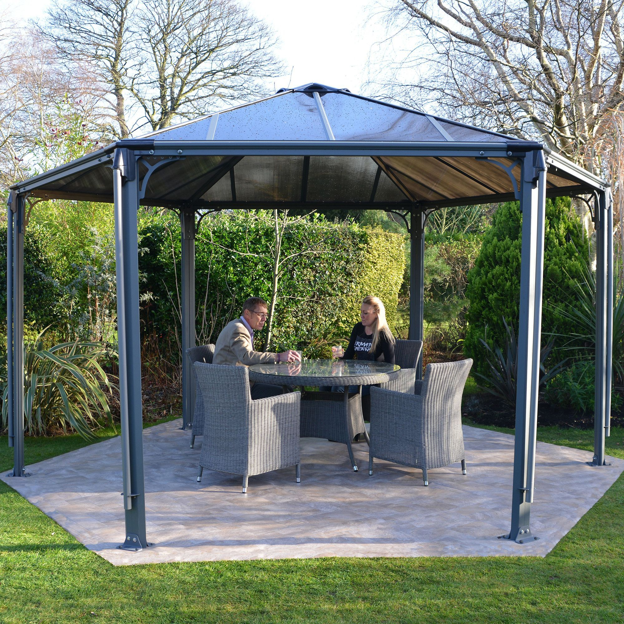 Monaco 13 Ft W X 15 Ft D Aluminum Patio Gazebo Outdoor intended for sizing 2000 X 2000