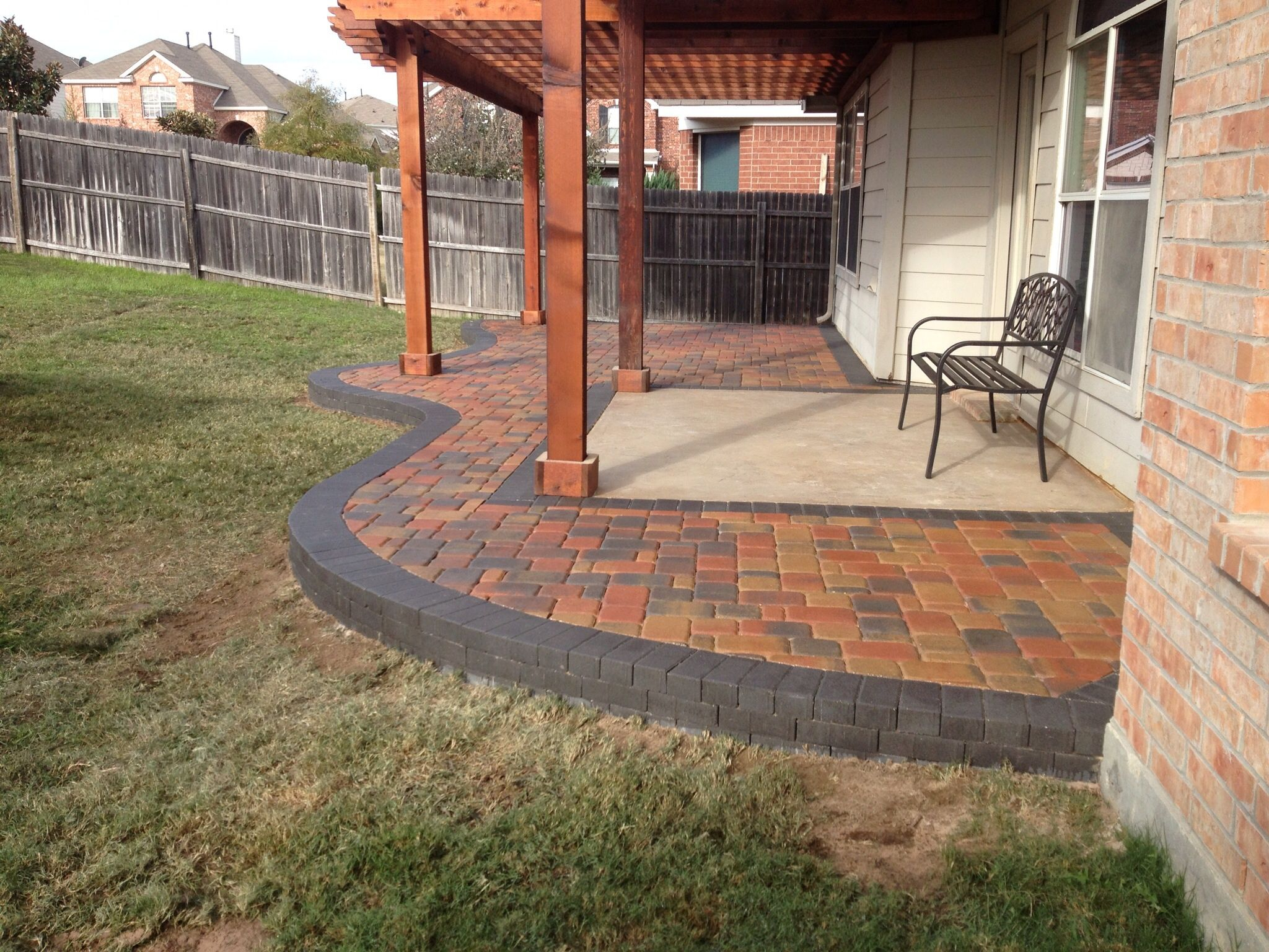 Multicolored Paver Patio Installed Around An Existing pertaining to measurements 2048 X 1536