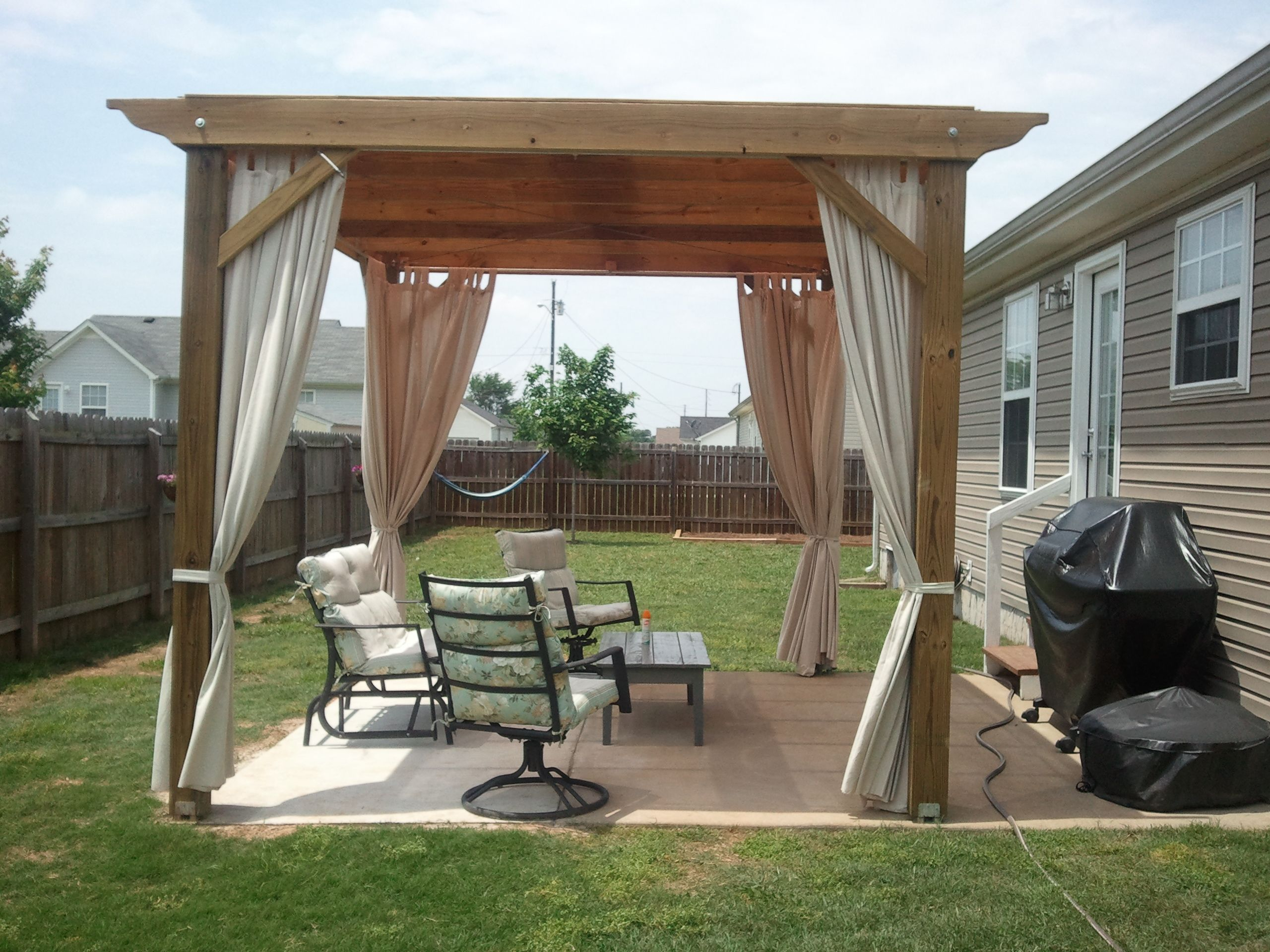 My Pergola Design Poured Extended Concrete Pad And Built intended for proportions 2560 X 1920