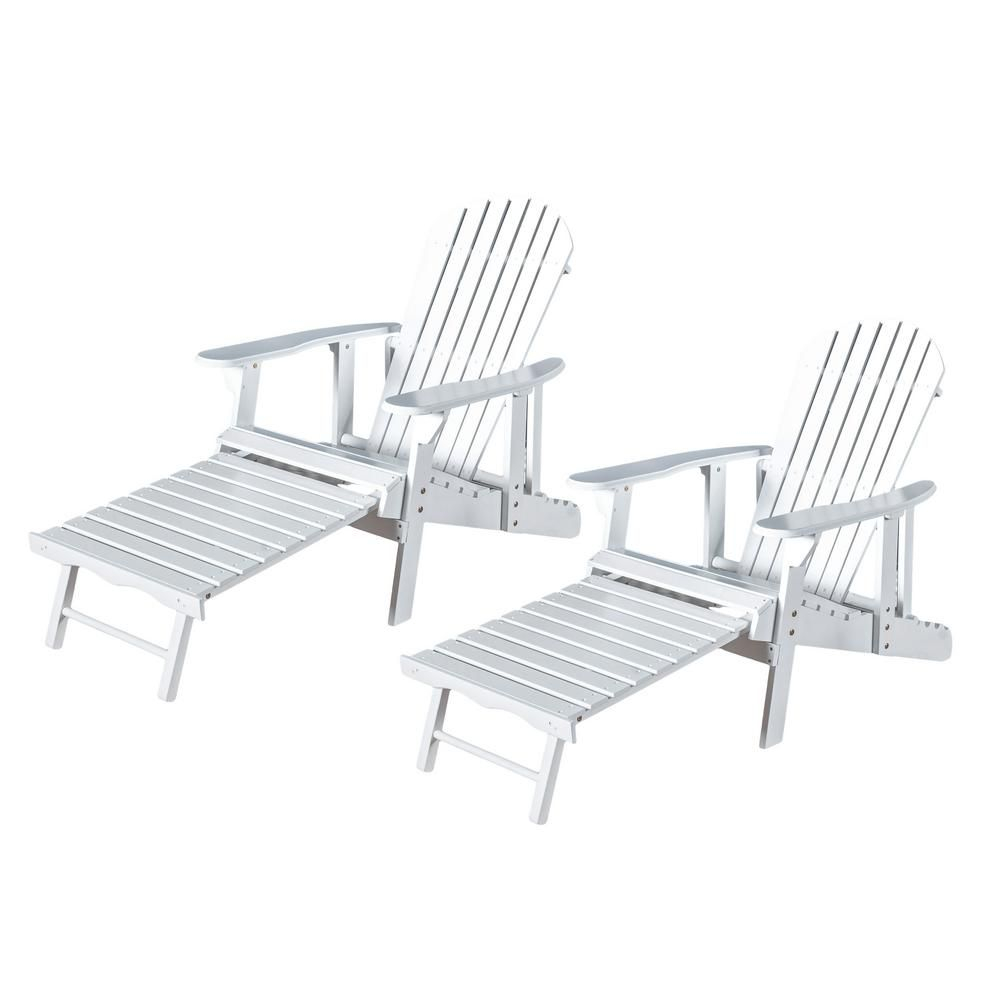 Noble House Oakley White Reclining Wood Adirondack Chair pertaining to measurements 1000 X 1000