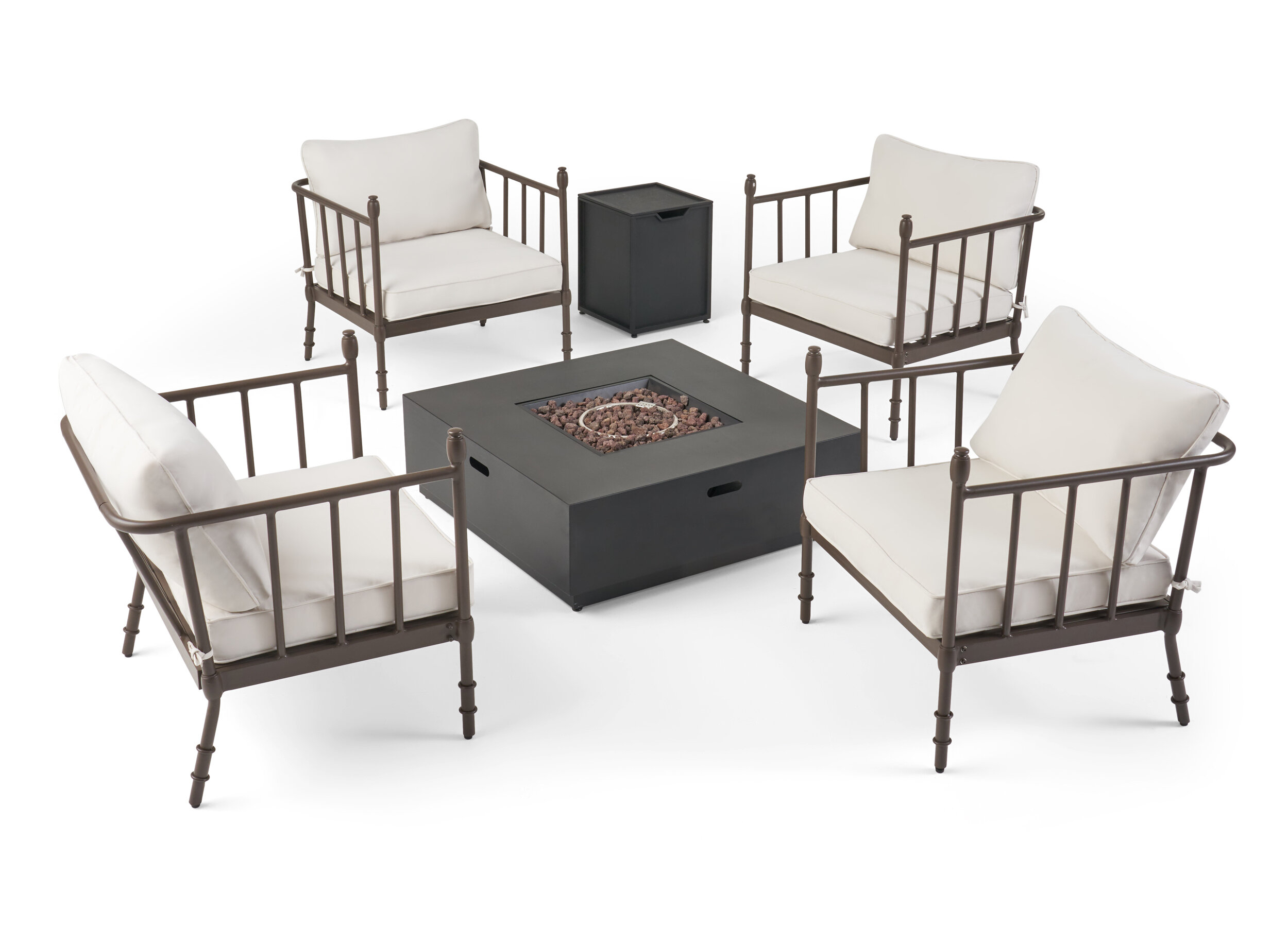 Nydia Outdoor Aluminum 6 Piece Multiple Chair Seating Group With Cushions with proportions 2500 X 1800