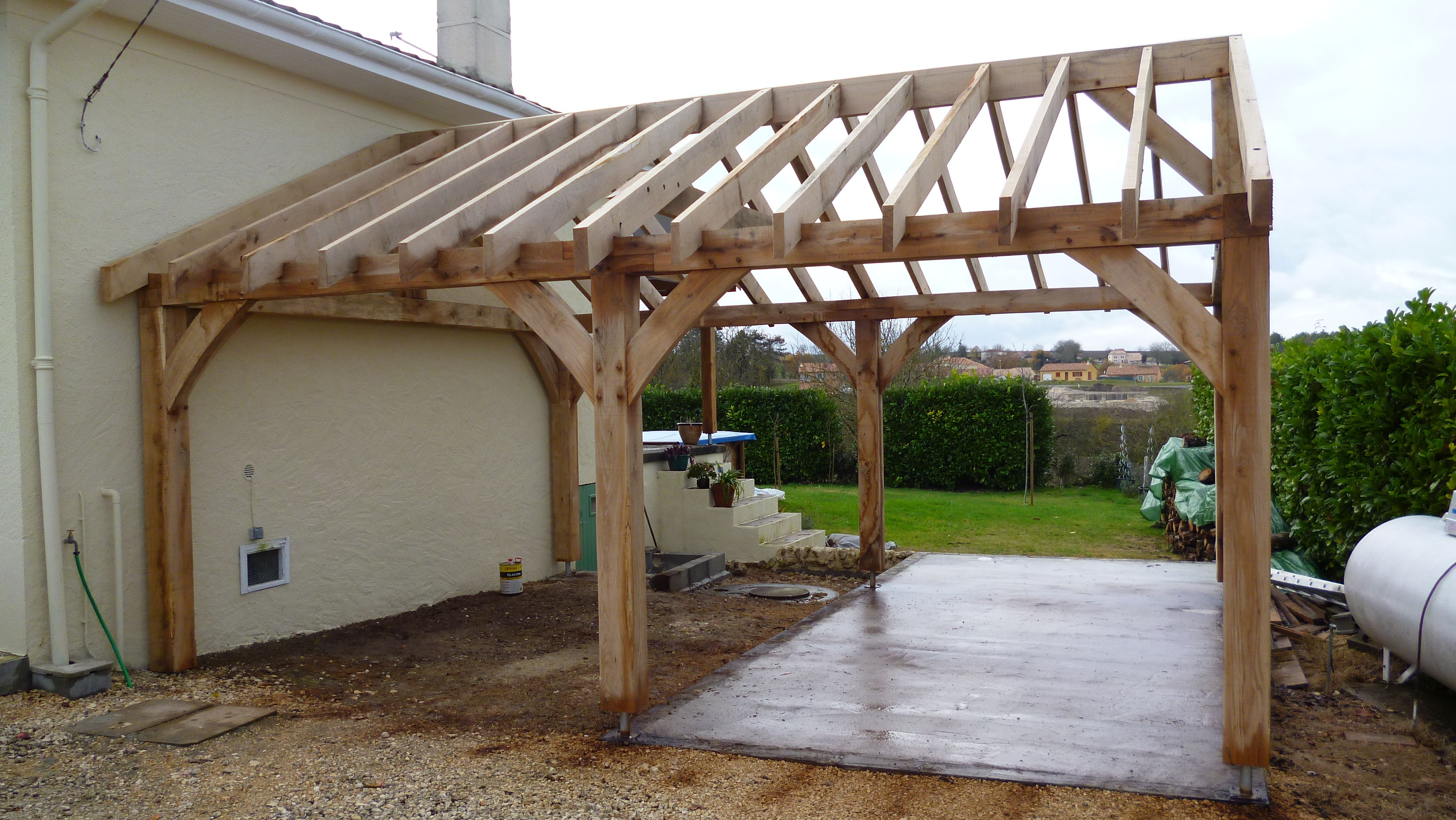 Oak Car Port In Dordogne Oak Timber Framing Carpentry In pertaining to sizing 4320 X 2432