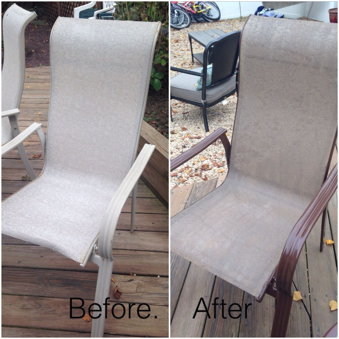 Old Patio Furniture No Problem Spray Paint Fabric in size 1136 X 1136