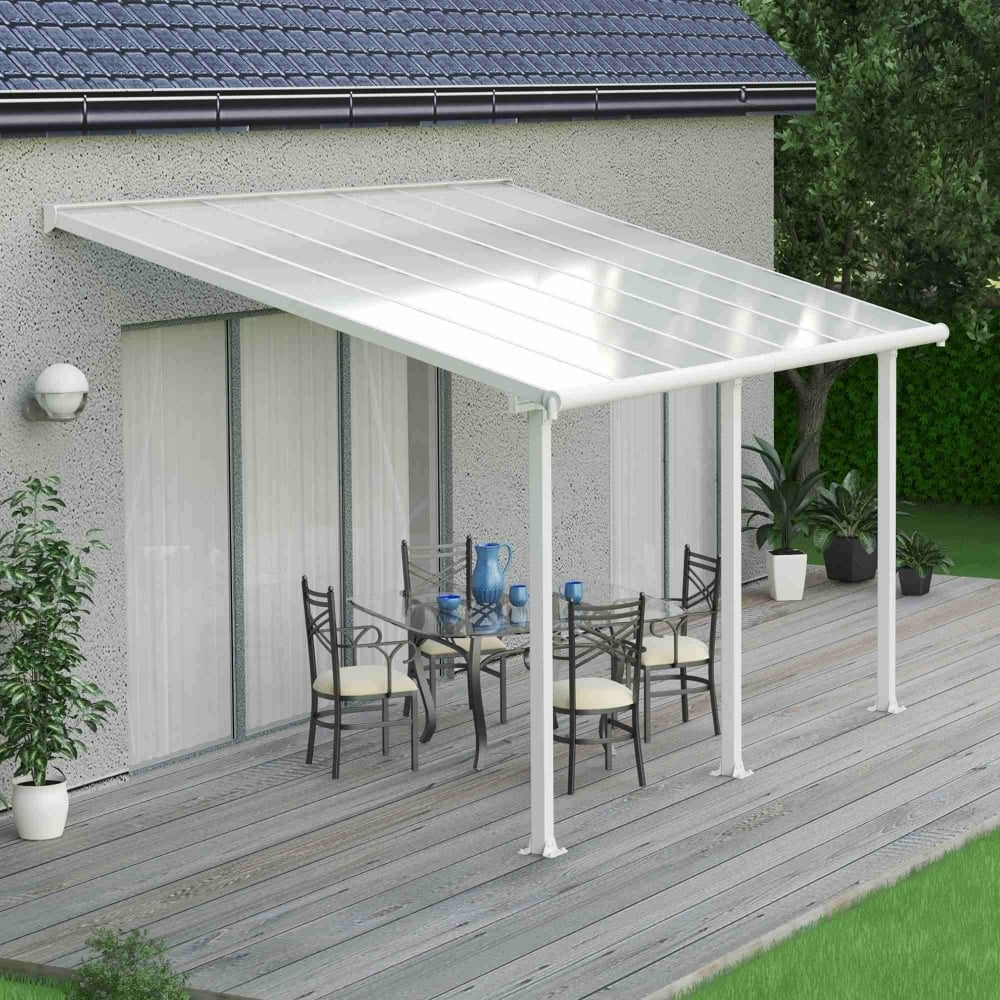 Olympia Patio Cover 3m White with sizing 1000 X 1000
