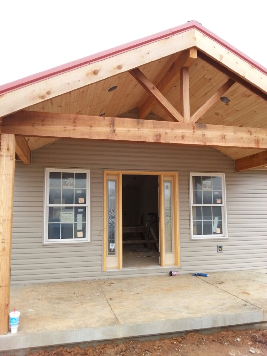 Open Gable Cedar Front Porch Ournewhome House With Porch throughout sizing 852 X 1136