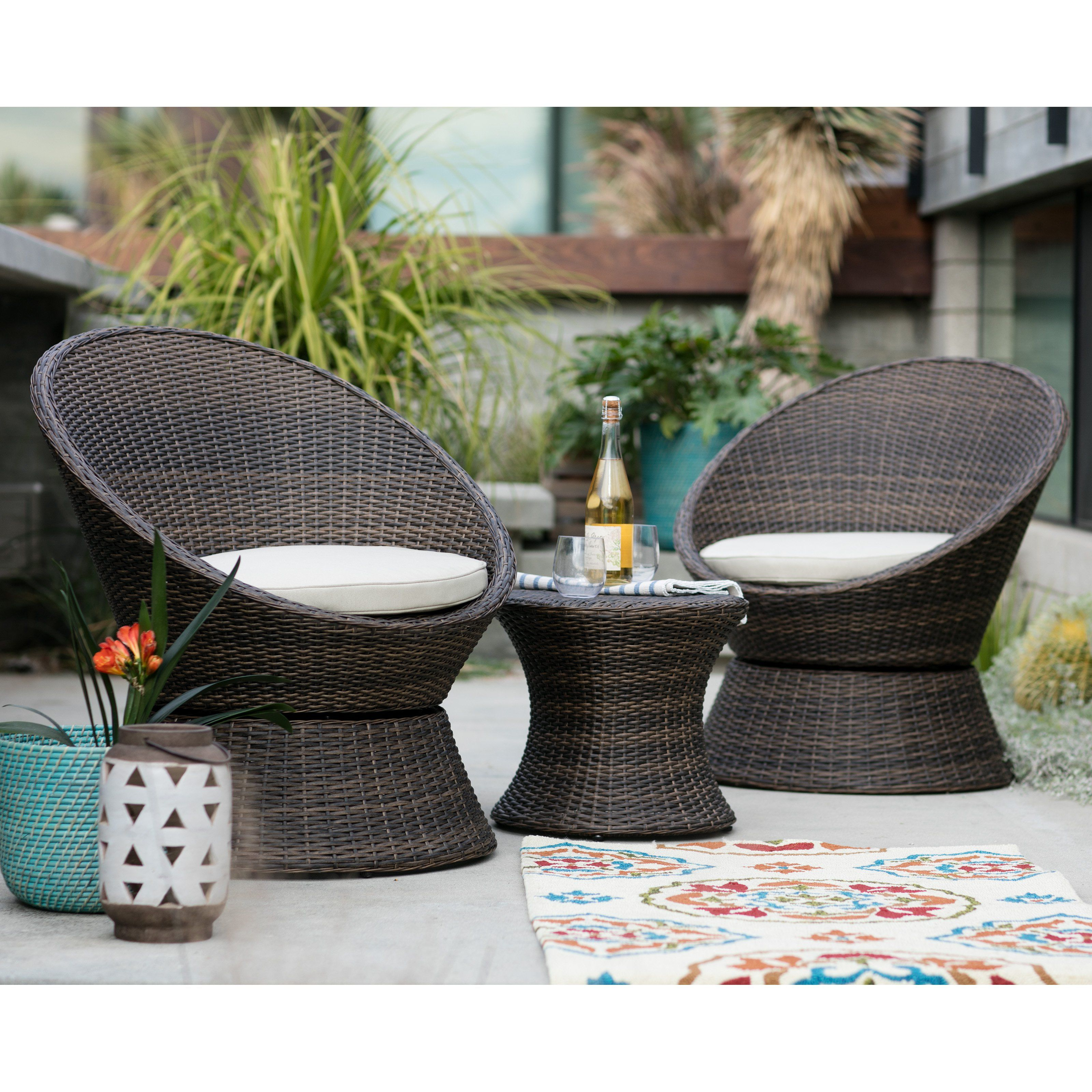 Outdoor Coral Coast Laynee All Weather Wicker 3 Piece Patio inside sizing 3200 X 3200