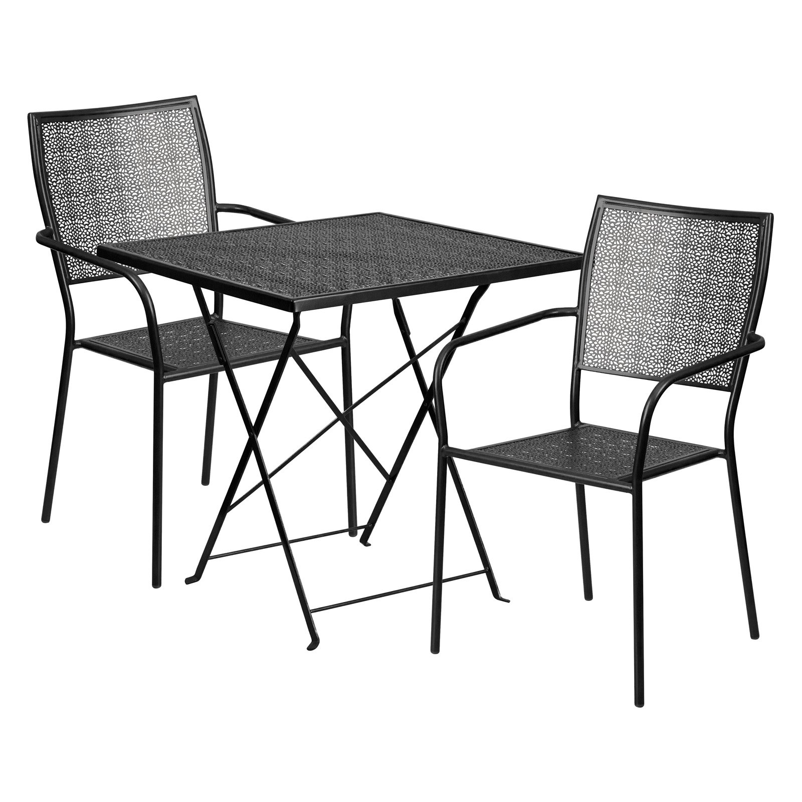 Outdoor Flash Furniture Steel Square Folding Patio Bistro intended for dimensions 1600 X 1600