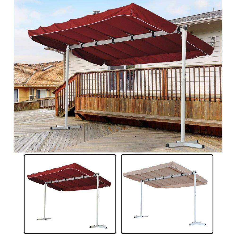 Outdoor Free Standing Awning Patio Canopy Gazebo Shelter Sun throughout dimensions 1000 X 1000