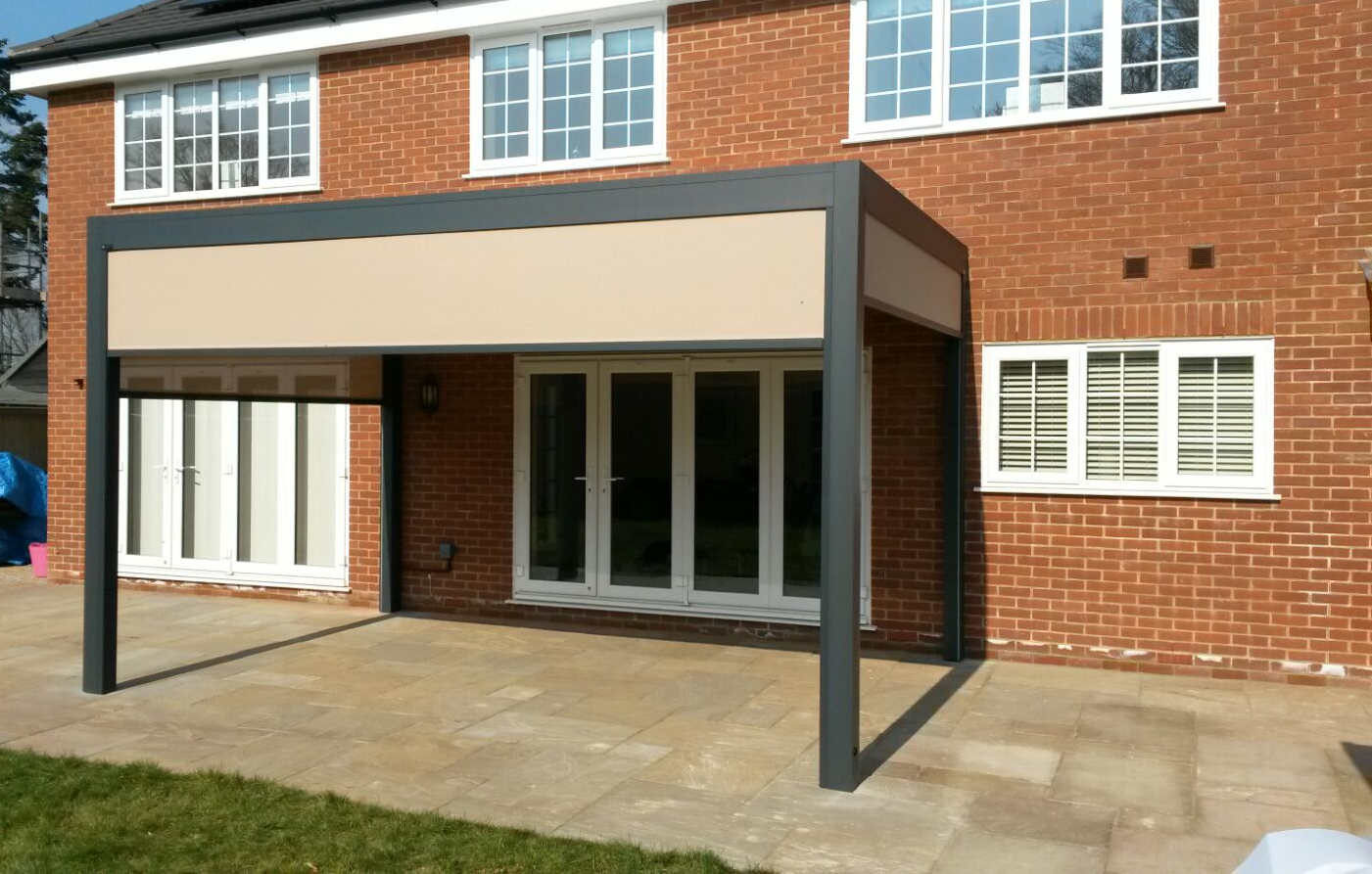 Outdoor Living Pod Louvered Roof Patio Canopy Installation regarding sizing 1401 X 893