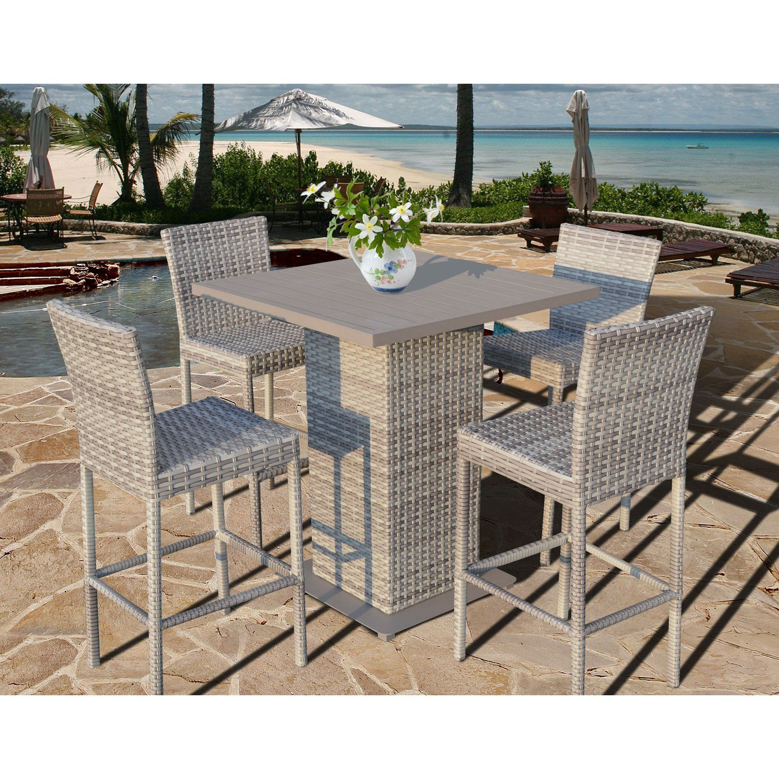 Outdoor Tk Classics Fairmont All Weather Wicker 5 Piece pertaining to proportions 1600 X 1600