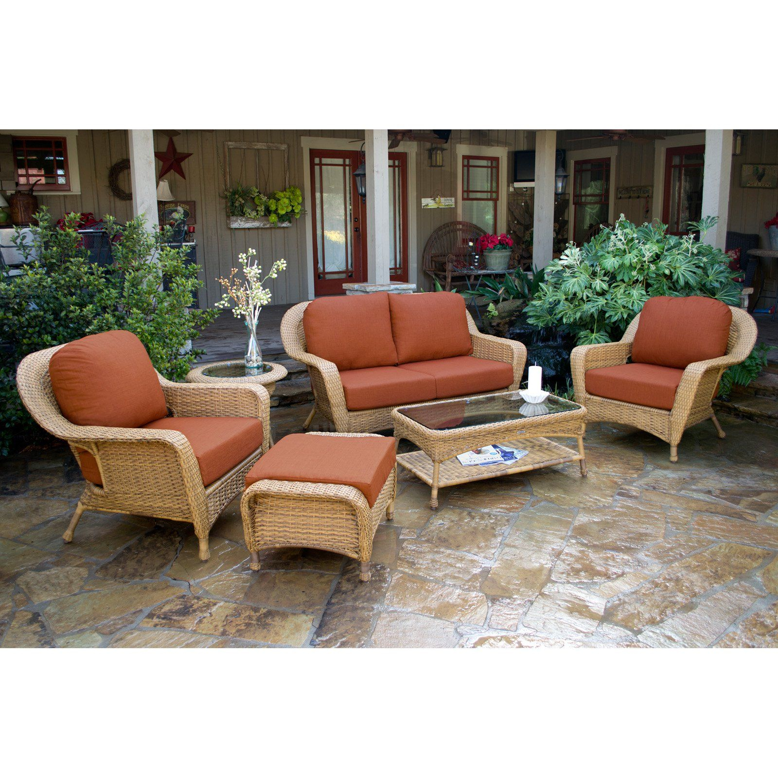 Outdoor Tortuga Sea Pines 6 Piece Deep Seating Conversation for dimensions 1600 X 1600