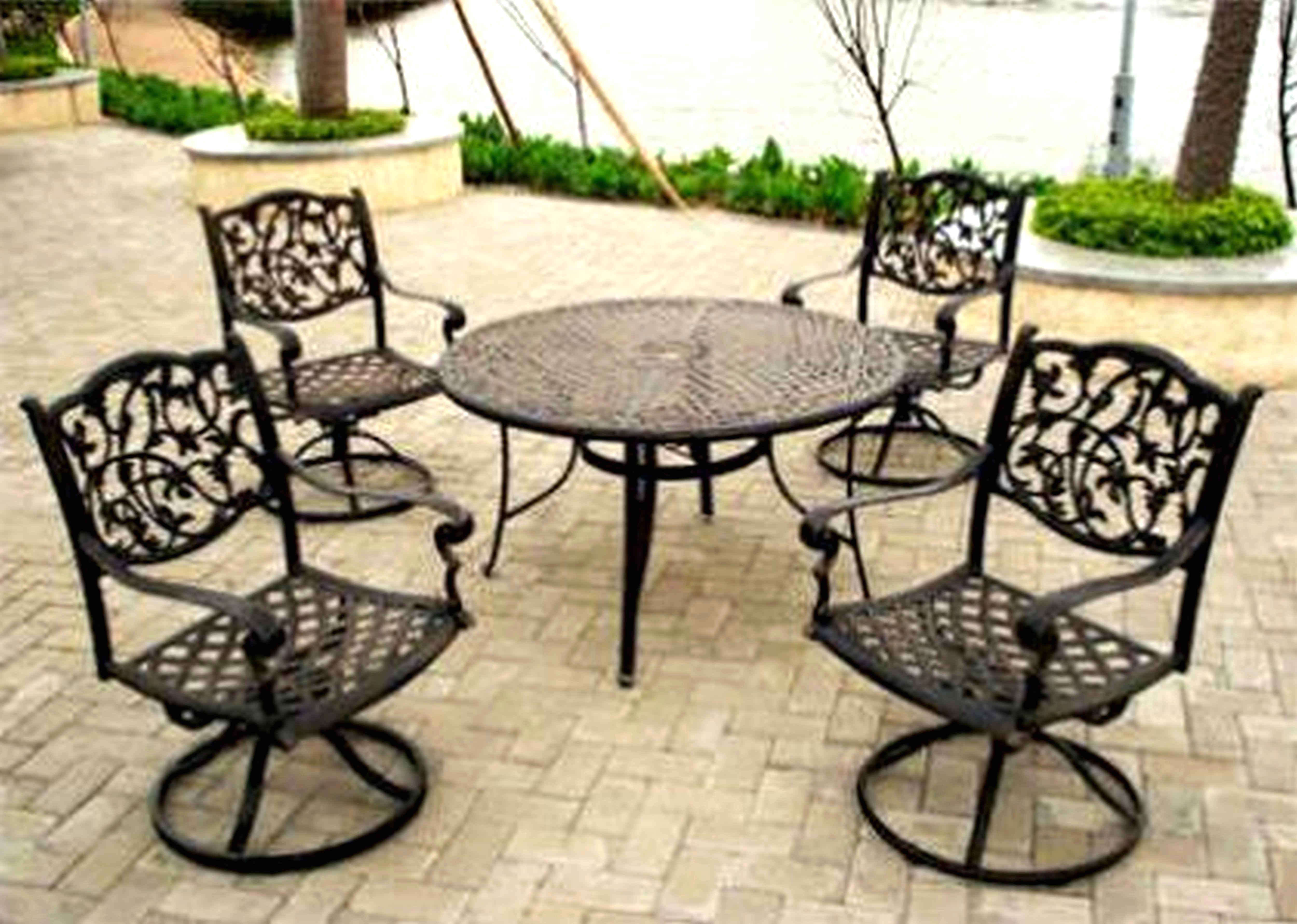 Outstanding White Wrought Iron Chair Table Furniture Garden for proportions 5000 X 3563