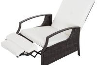 Outsunny Outdoor Wicker Patio Adjustable Reclining Lounge Chair Dark Browncream White with regard to size 1600 X 1600