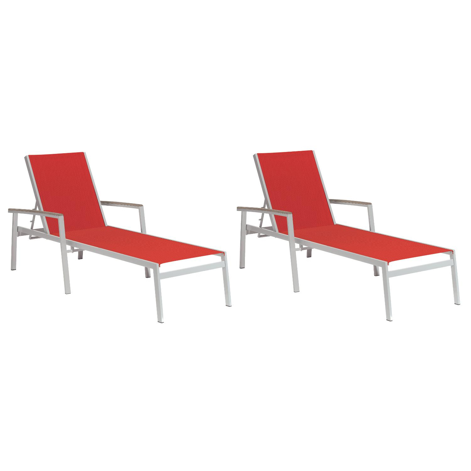 Oxford Garden Travira 2 Piece Aluminum Patio Chaise Lounge throughout proportions 1500 X 1500