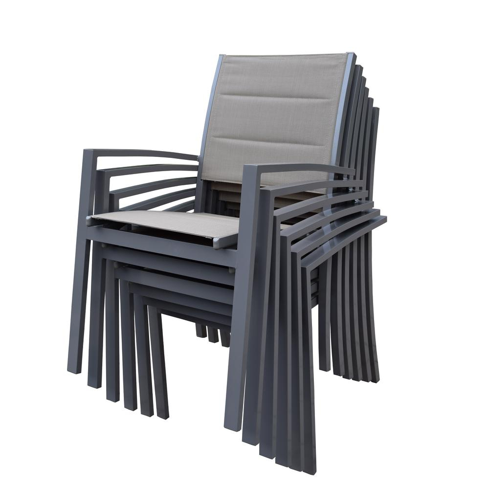 Padded Sling Aluminum Outdoor Dining Chair 6 Pack regarding sizing 1000 X 1000