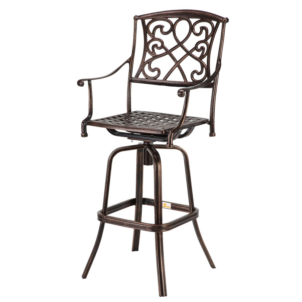 Palm Springs Copperwrought Iron Effect Outdoor Patio Bar Stoolswivel Chair in dimensions 1000 X 1000