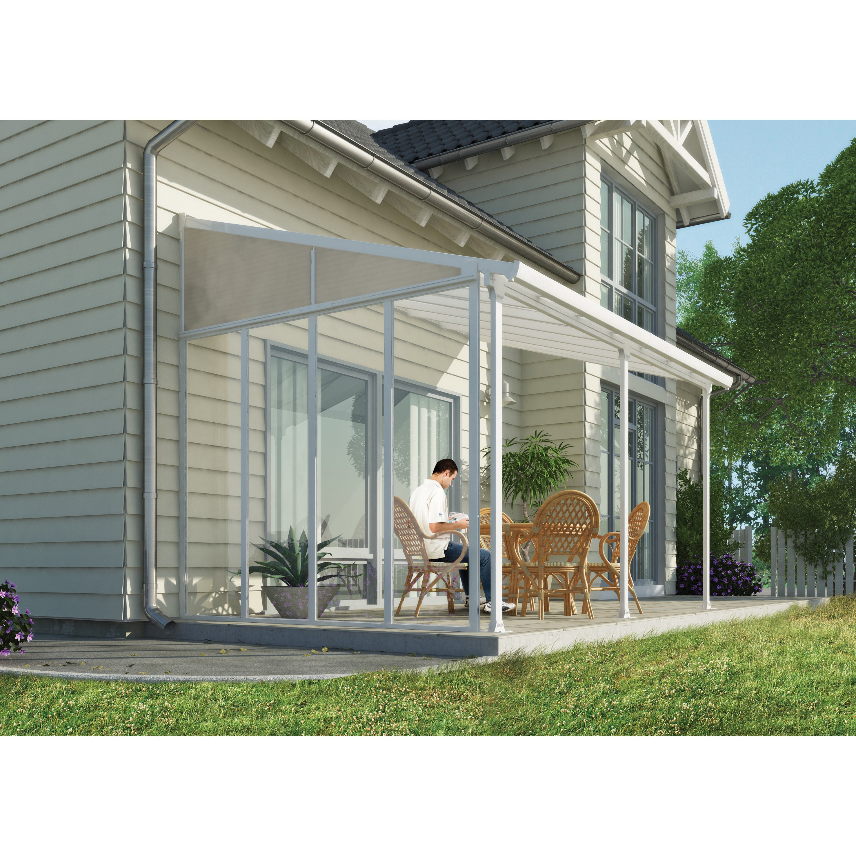 Palram 3 Series Patio Cover Side Wall intended for dimensions 2953 X 2953