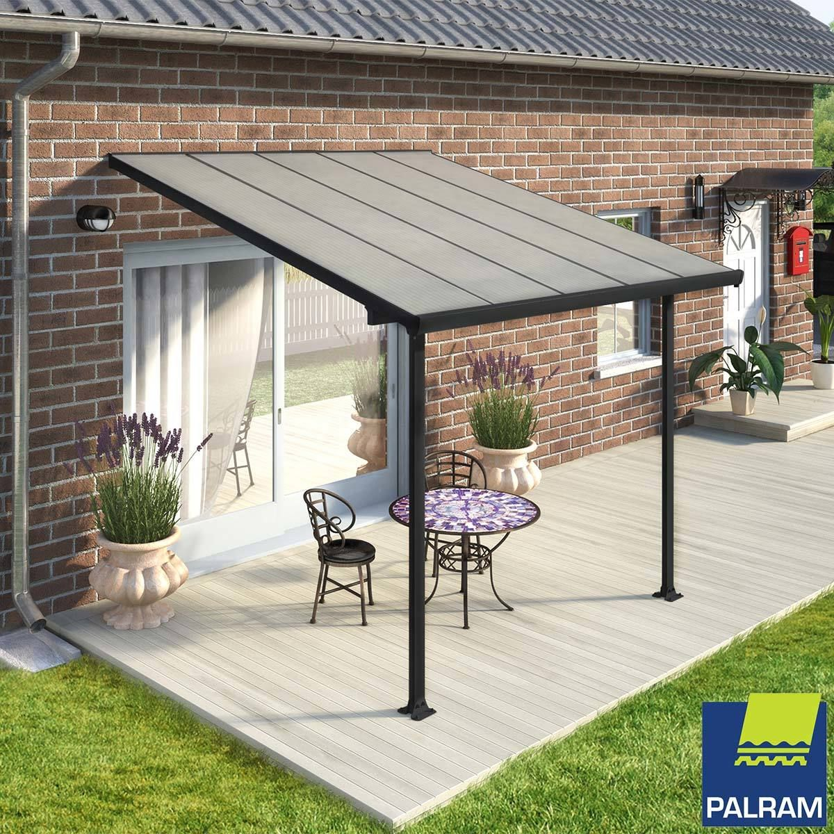 Palram Feria 3 Veranda Patio Cover Grey In 4 Sizes with regard to sizing 1200 X 1200