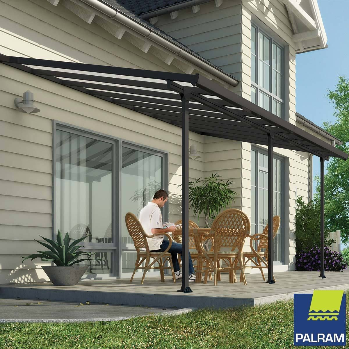 Palram Feria 3 Veranda Patio Cover In Grey 3 X 546m regarding measurements 1200 X 1200