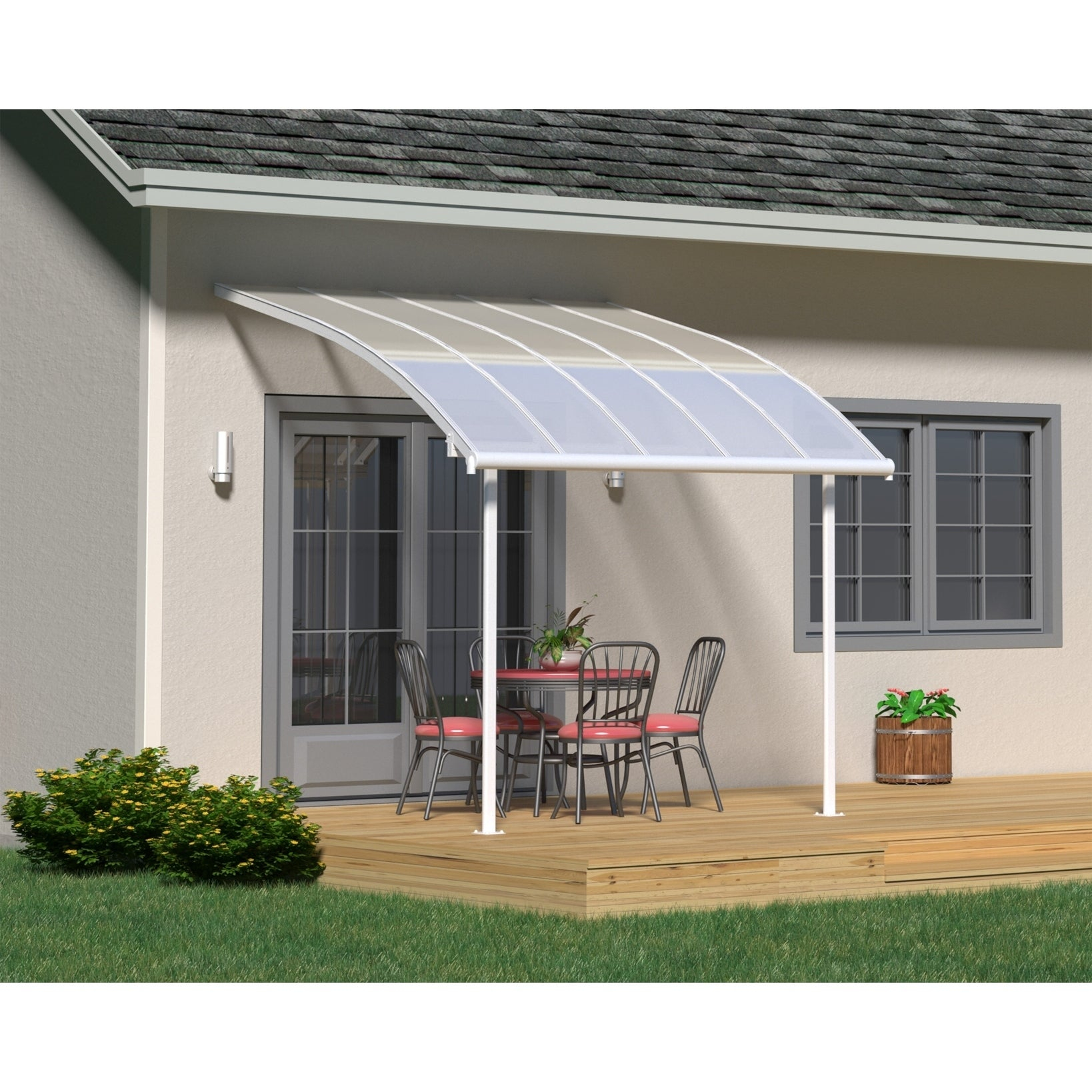 Palram Joya Patio Cover Whiteclear with sizing 1638 X 1638