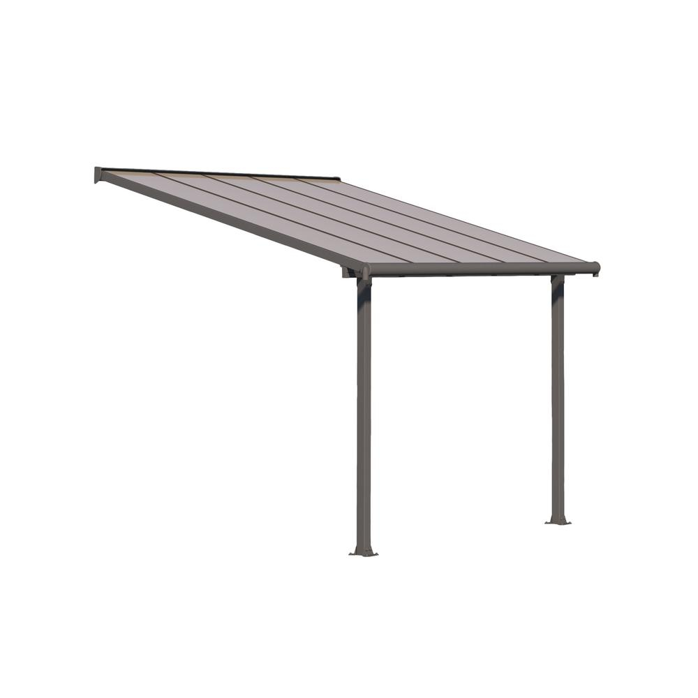 Palram Olympia 10 Ft X 10 Ft Greybronze Patio Cover Awning regarding sizing 1000 X 1000