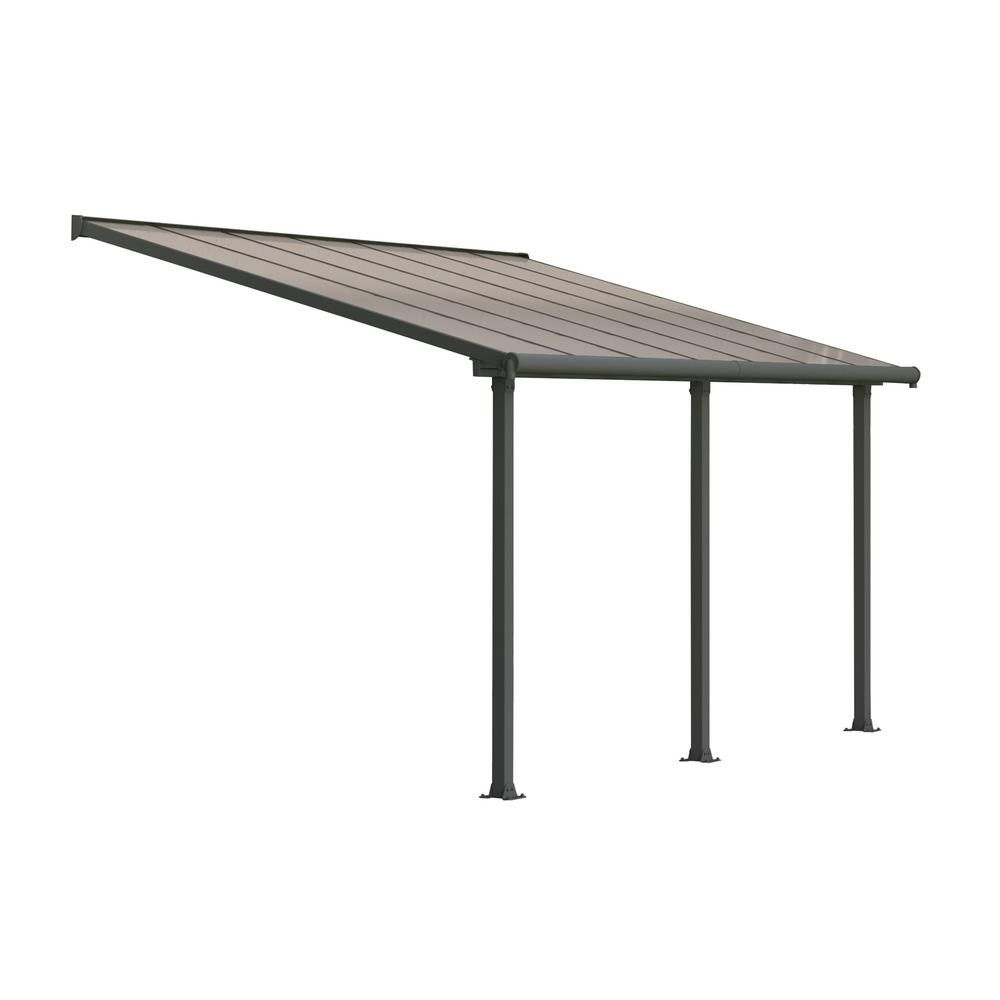 Palram Olympia 10 Ft X 14 Ft Greybronze Patio Cover inside measurements 1000 X 1000