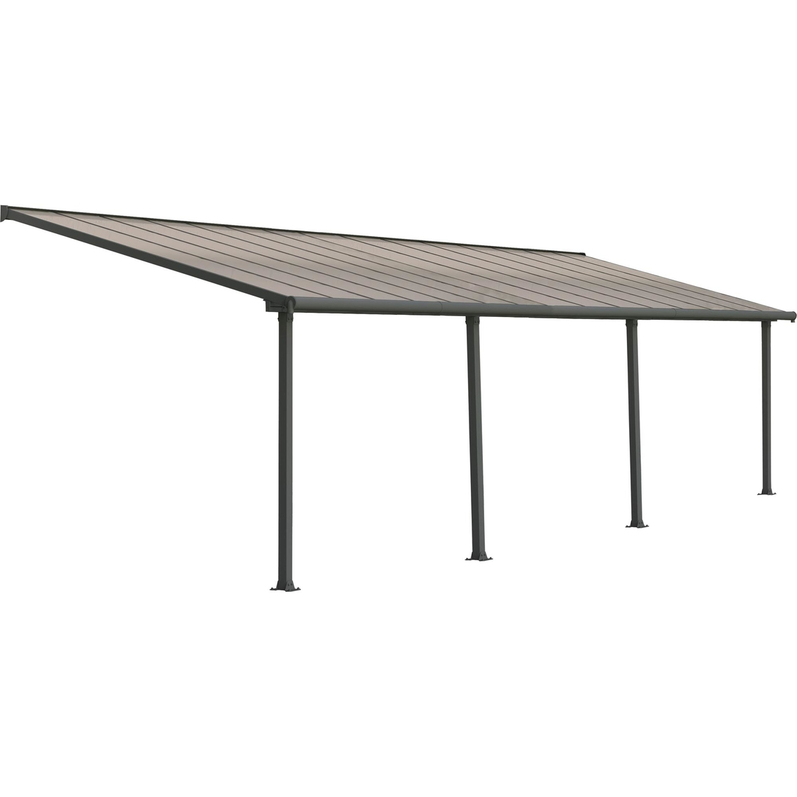 Palram Olympia 10 X 30 Ft Patio Cover Graybronze within measurements 1134 X 1134