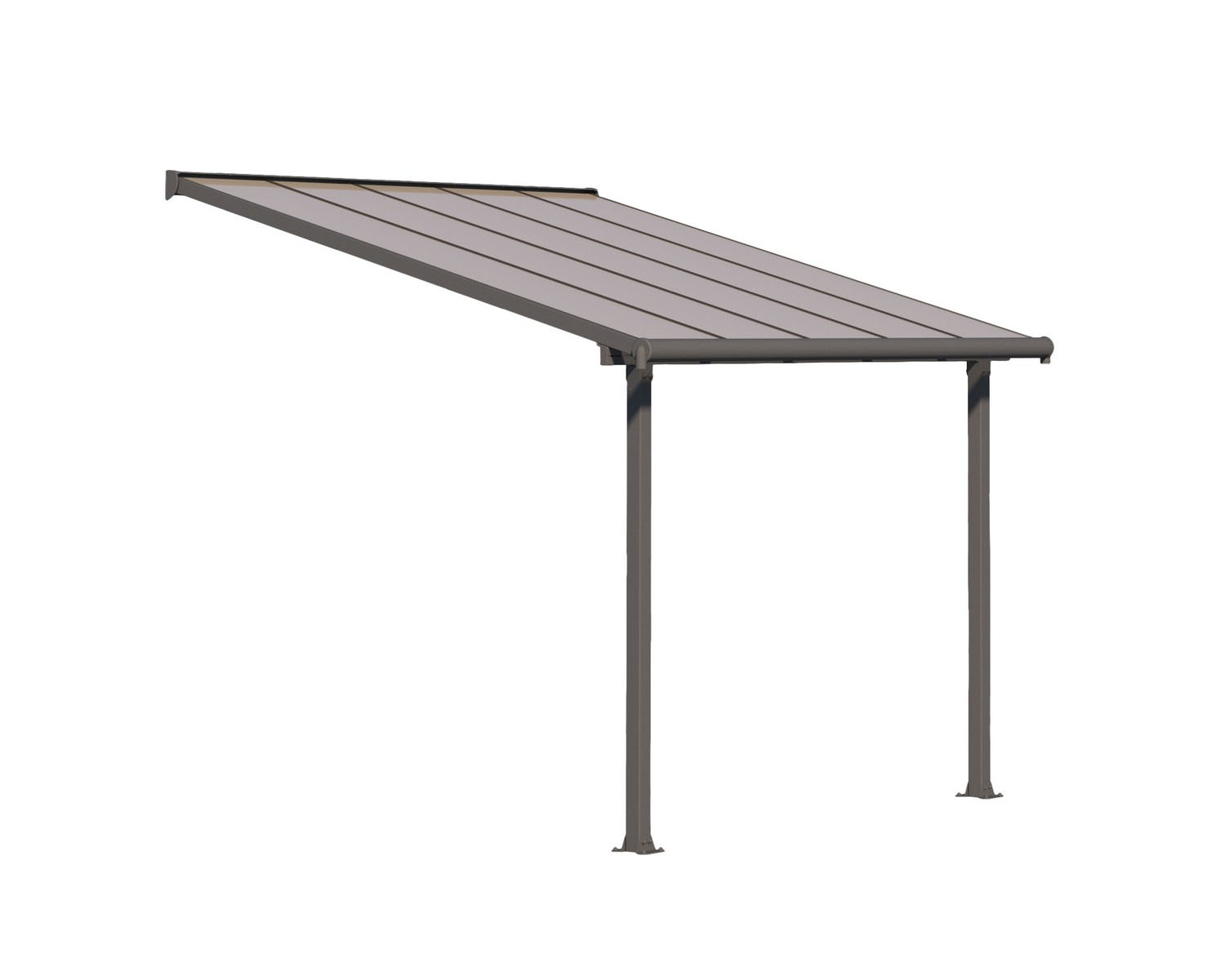 Palram Olympia 10 X 8 Patio Cover With Bronze Twin Wall Roof Panel And Gray Aluminum Frame in sizing 1500 X 1200