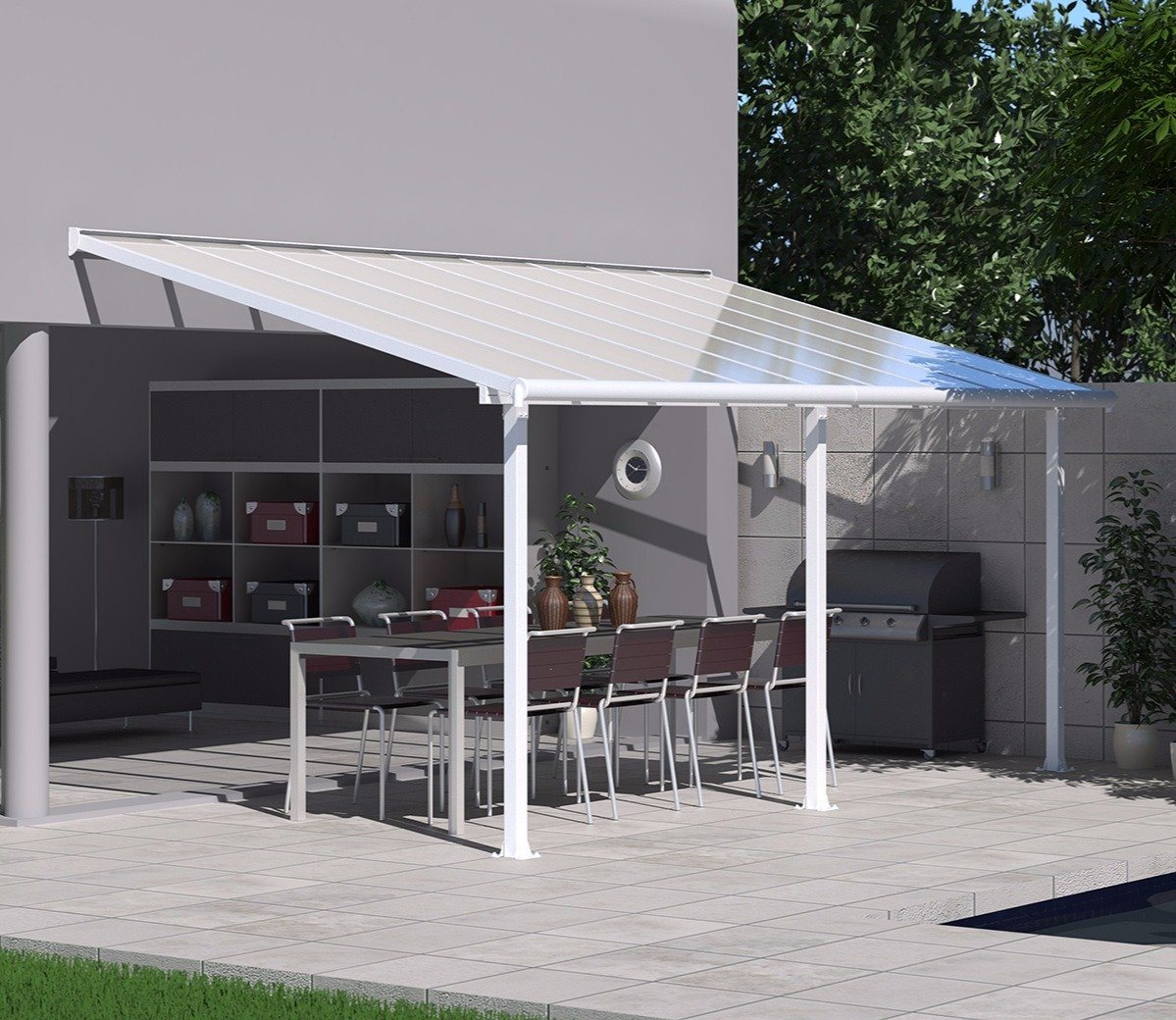 Palram Olympia White 18 X 9 Ft Patio Cover inside sizing 1199 X 1040