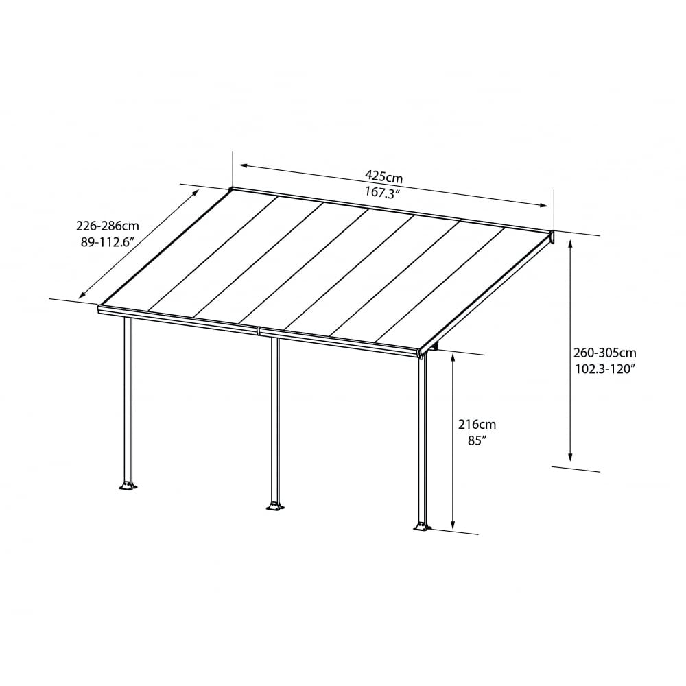 Palram Palram Feria Patio Cover 3x42 intended for dimensions 1000 X 1000