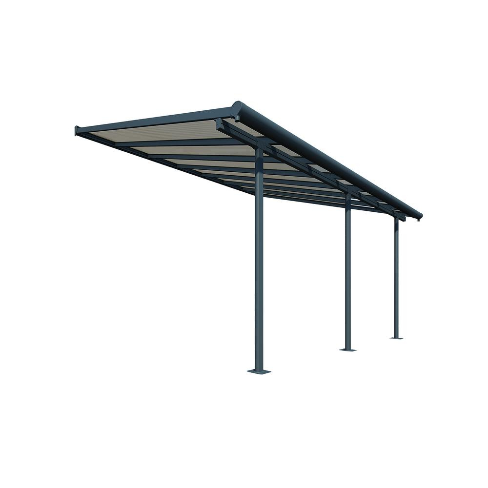 Palram Sierra 10 Ft X 14 Ft Graybronze Patio Cover Awning within sizing 1000 X 1000