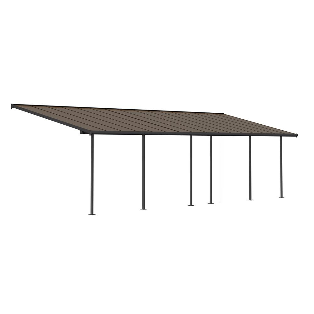 Palram Sierra 10 Ft X 32 Ft Graybronze Patio Cover Awning throughout dimensions 1000 X 1000