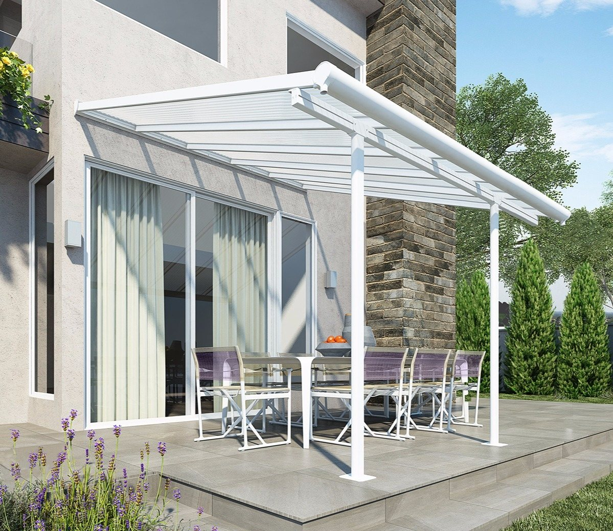 Palram Sierra 10 X 9 Ft White Patio Cover in measurements 1199 X 1040