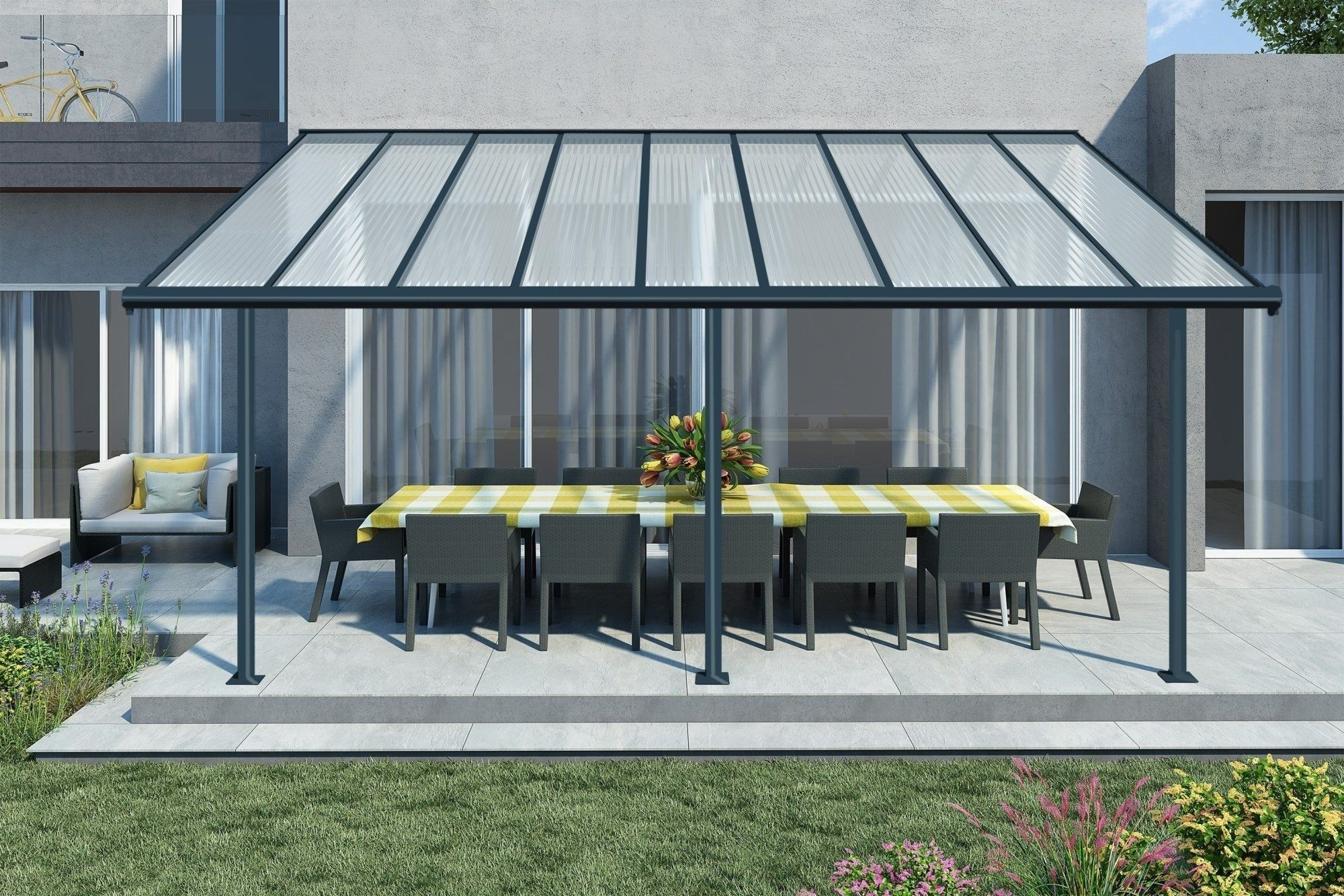 Palram Sierra 3m Deep Patio Cover Range Aluminum Patio intended for size 2000 X 1333