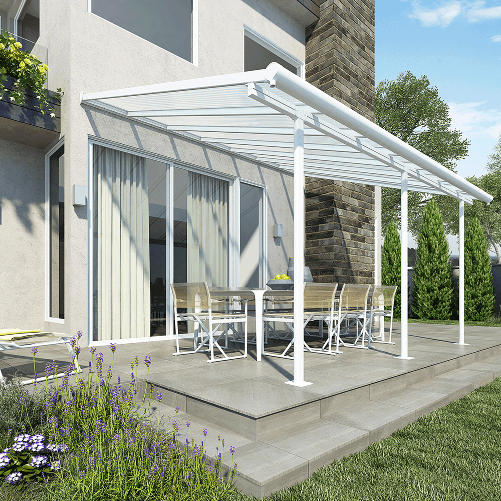 Palram Sierra 3m Width White Patio Cover within proportions 1000 X 1000