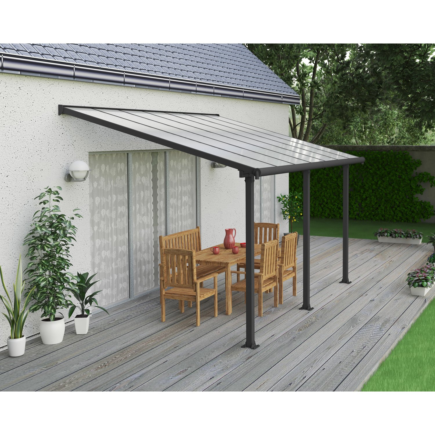 Palram Terrassenberdachung Olympia 420 Cm X 300 Cm Grau for size 1500 X 1500