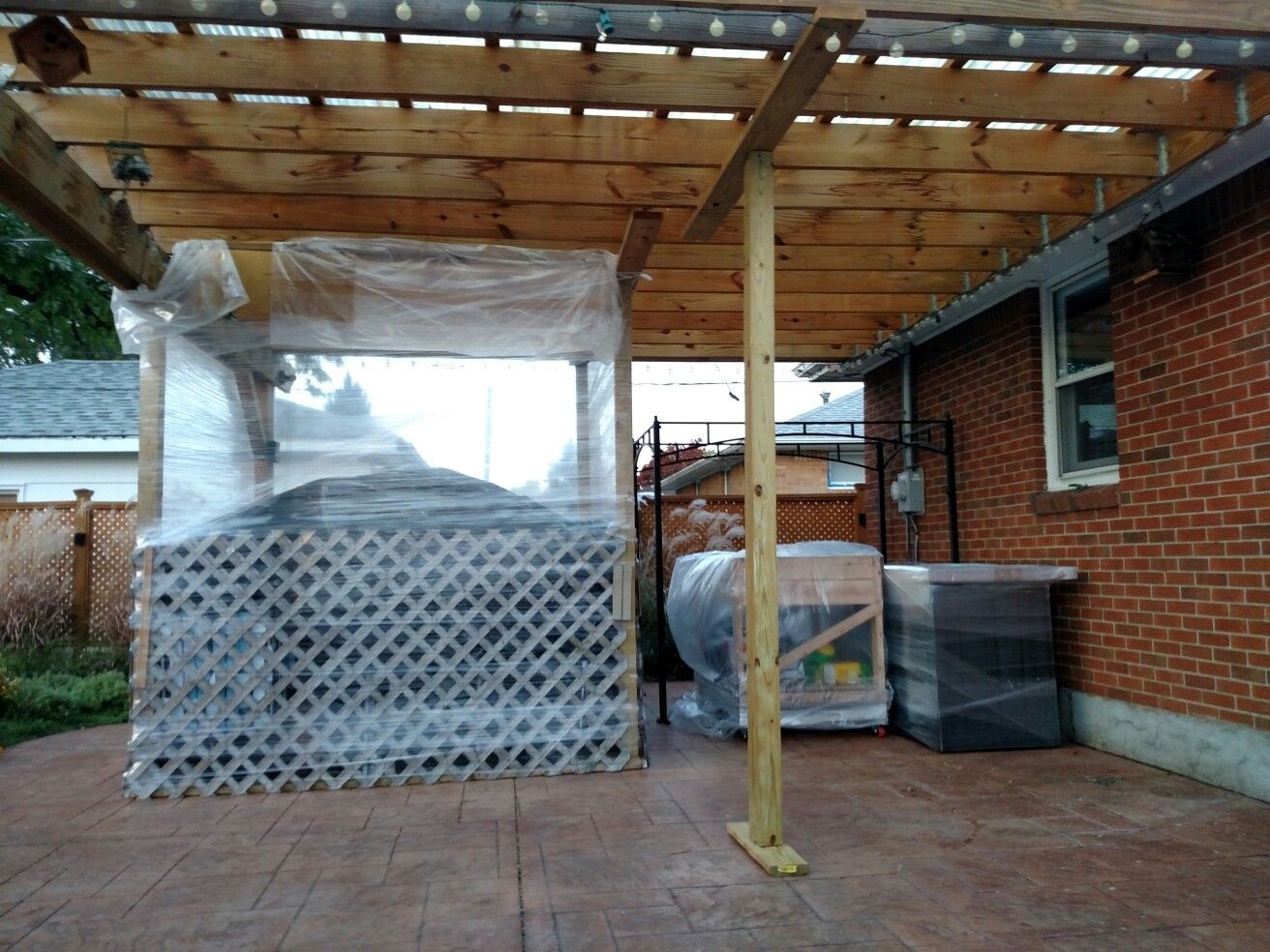Patio All Put To Bed For The Winter I Put Up Some Posts for sizing 1312 X 984