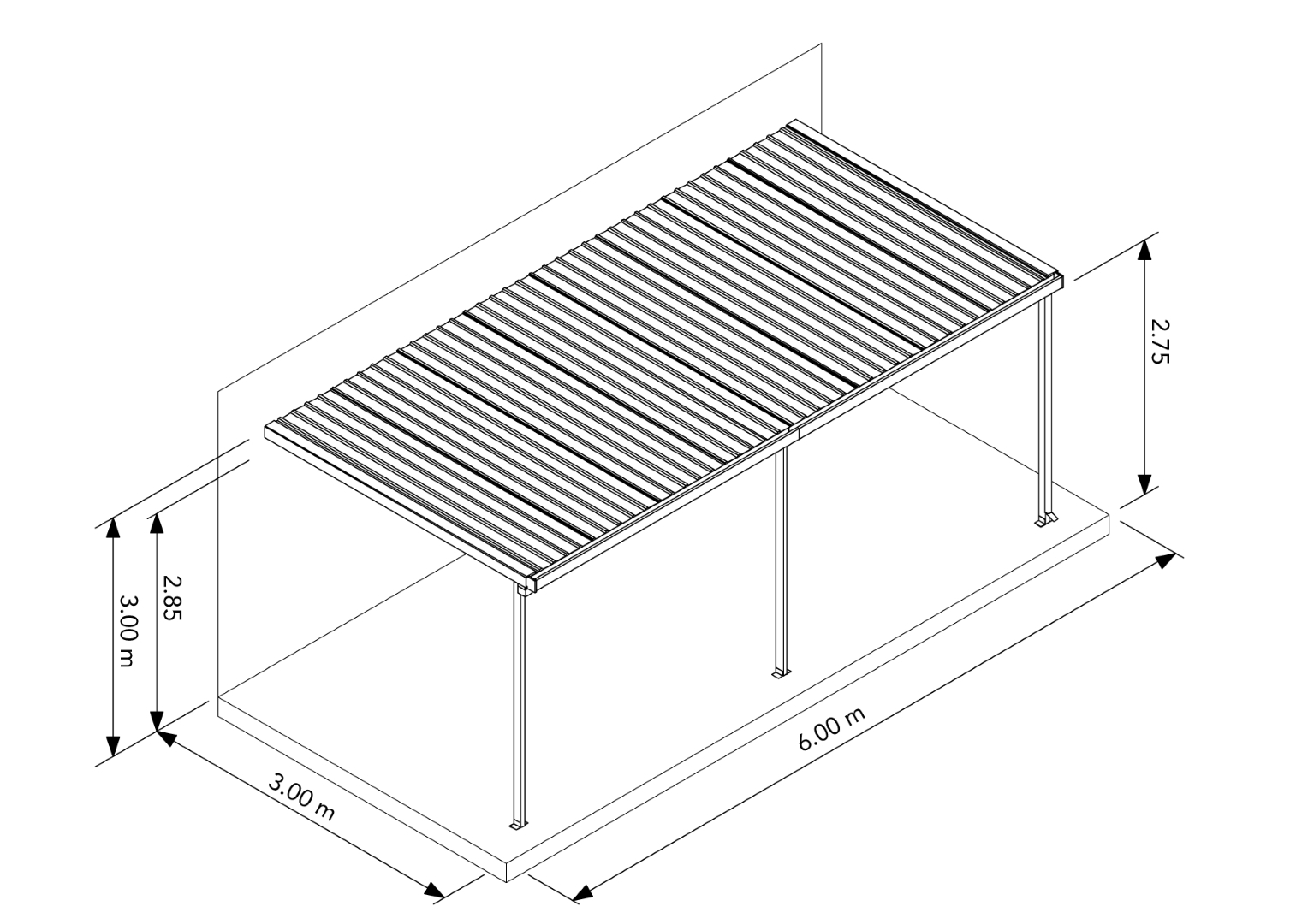 Patio Cover 600mw X 300md X 300mh Absco Sheds inside size 1528 X 1080