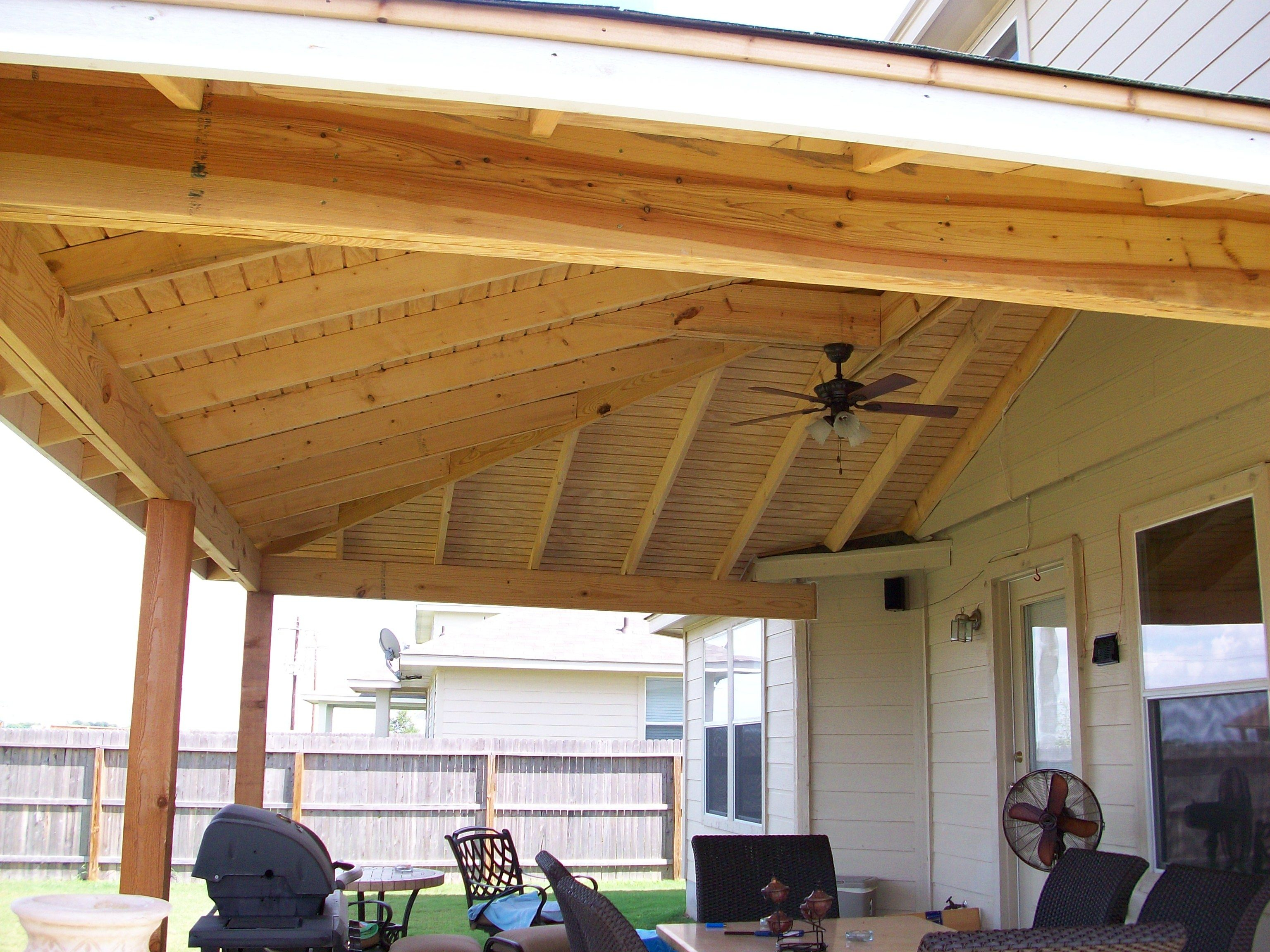 Patio Cover With Open Rafter Comp Roof And Facia To Match pertaining to size 3072 X 2304